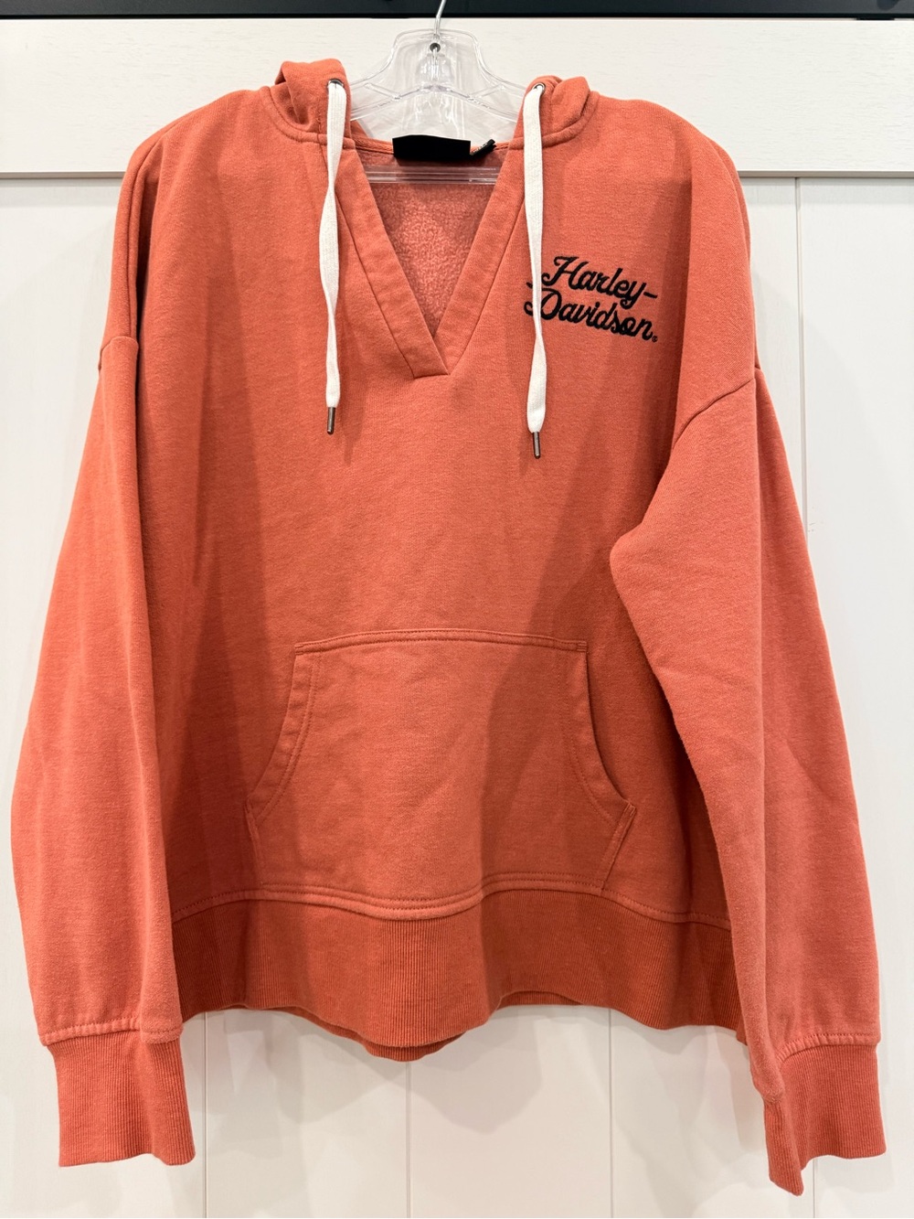 Harley-Davidson Women's Coral VNeck Pullover Hoodie XXL worn twice. True to size